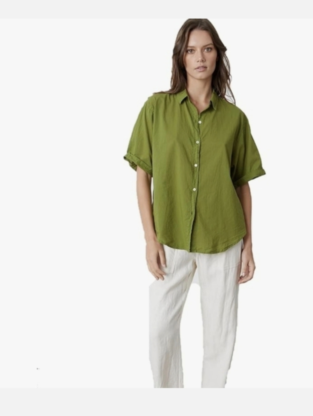 NWT Velvet by Graham & Spencer Womens Shannon Button Down Cotton Shirt Size L